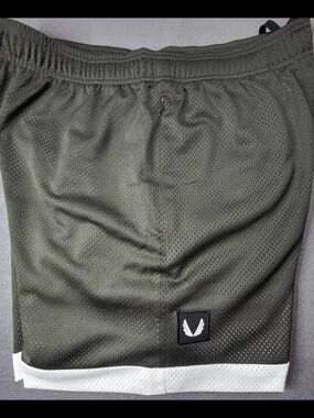 ASRV DSG-0795 Men's White Athletic Mesh Shorts with Black Waistband reversible